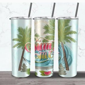 Spring Break & Summer TUMBLER CUP - 20 oz Stainless steel w Lid NWT -Cho…